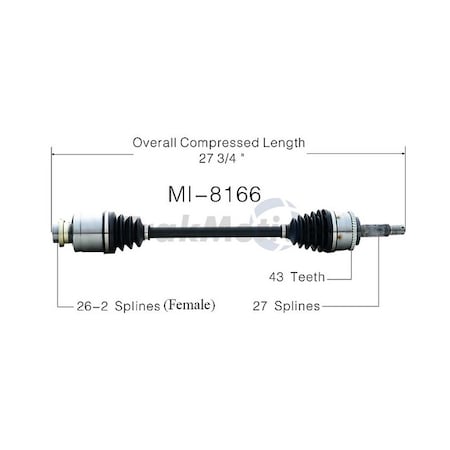 Surtrack Axle Cv Axle Shaft, Mi-8166 MI-8166
